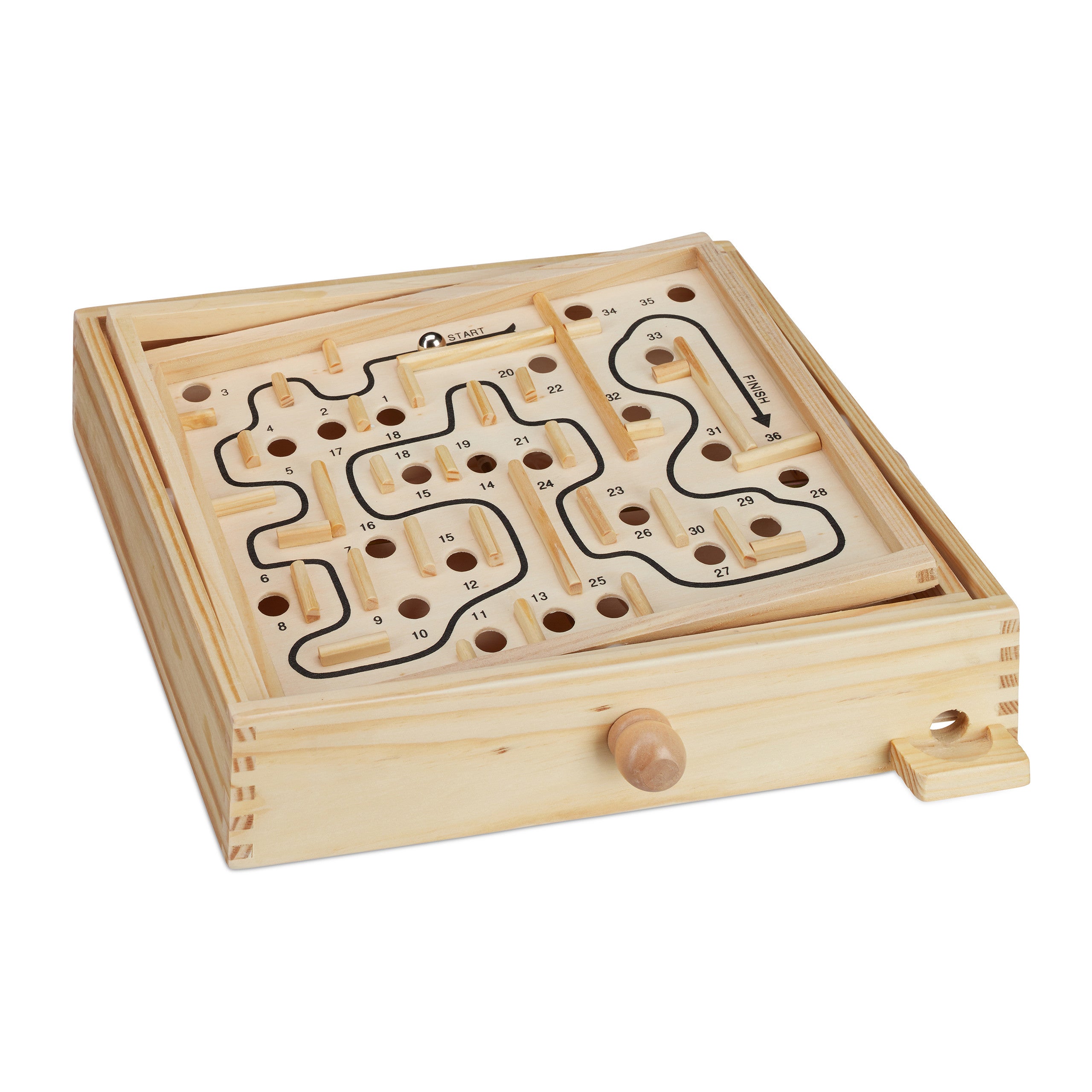 Jeu de labyrinthe bois standard adresse et précision avec billes métal