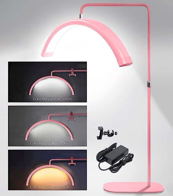 Lampadaire à Cils Demi-Lune YAyusi Avec Support Téléphone - Lampe LED Pliable Rétractable Pour Extensions De Cils