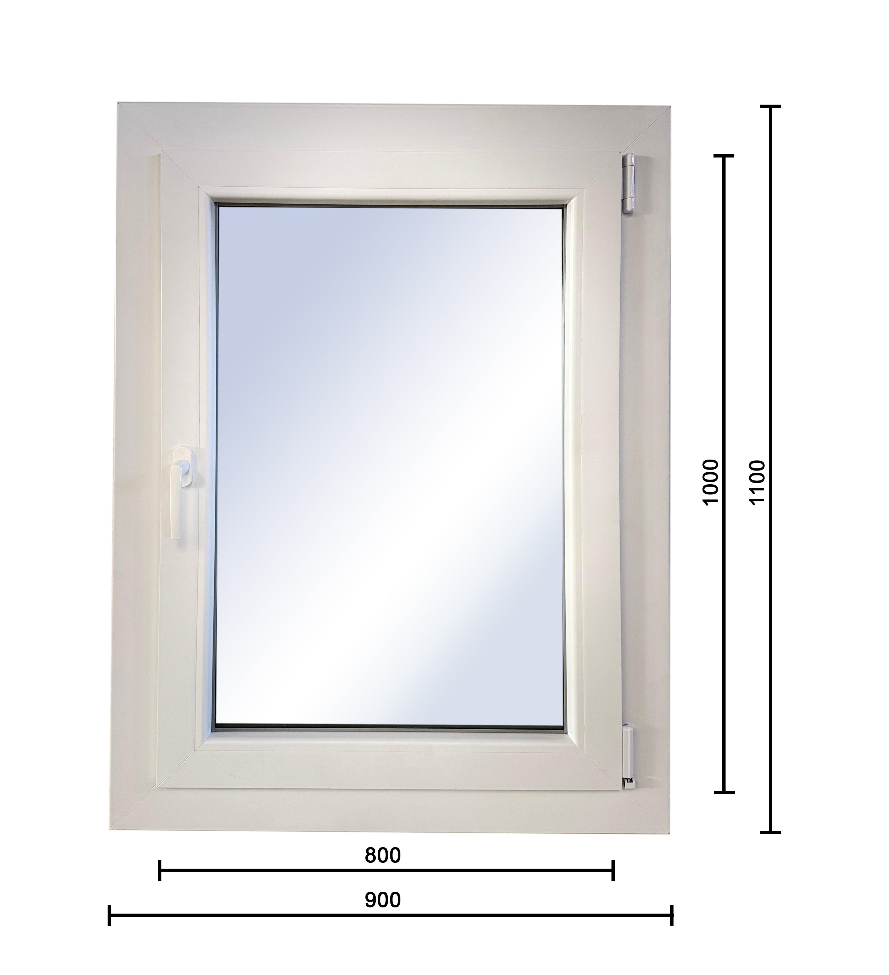 Finestra In Plastica Bianca 80x40 Cm – Doppio Vetro, Apertura A Vasistas E Battente, Perfetta Per Interni Ed Esterni