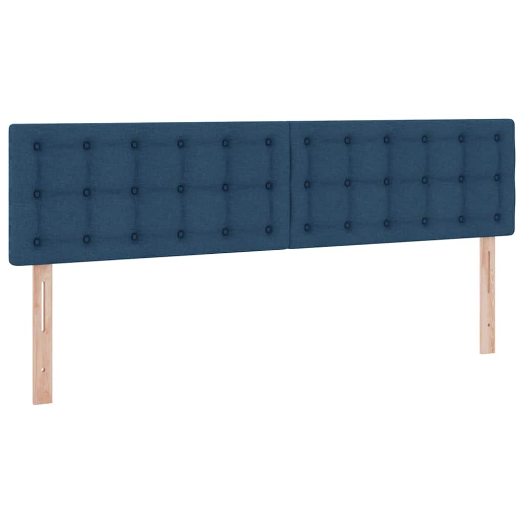Lit avec rangement et matelas bleu 180 x 200 cm en velours - 9