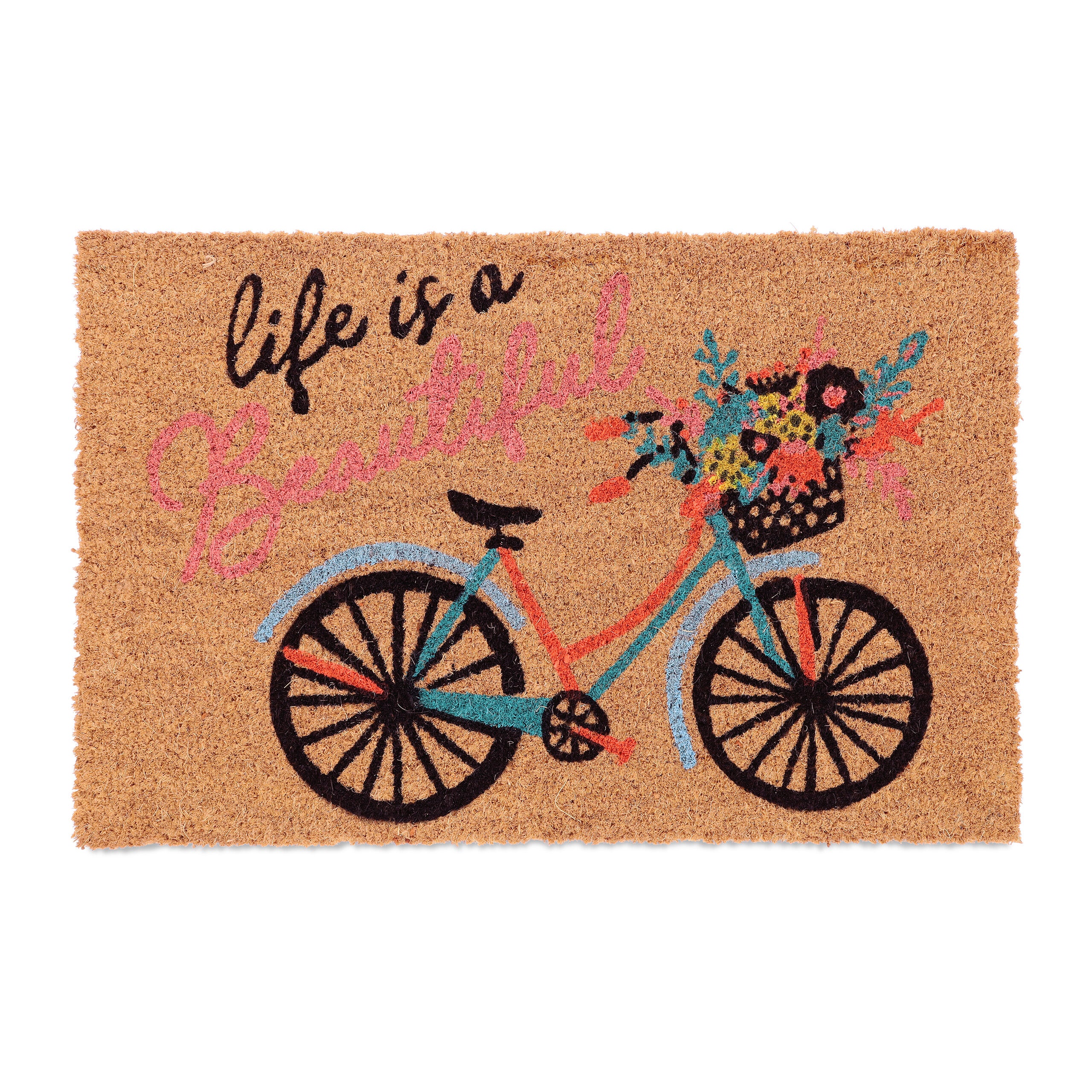 Relaxdays Paillasson Coco Feuilles Monstera 40x60 Cm - Tapis Antidérapant Intérieur/Extérieur, Fibres Naturelles Résistantes, Multicolore