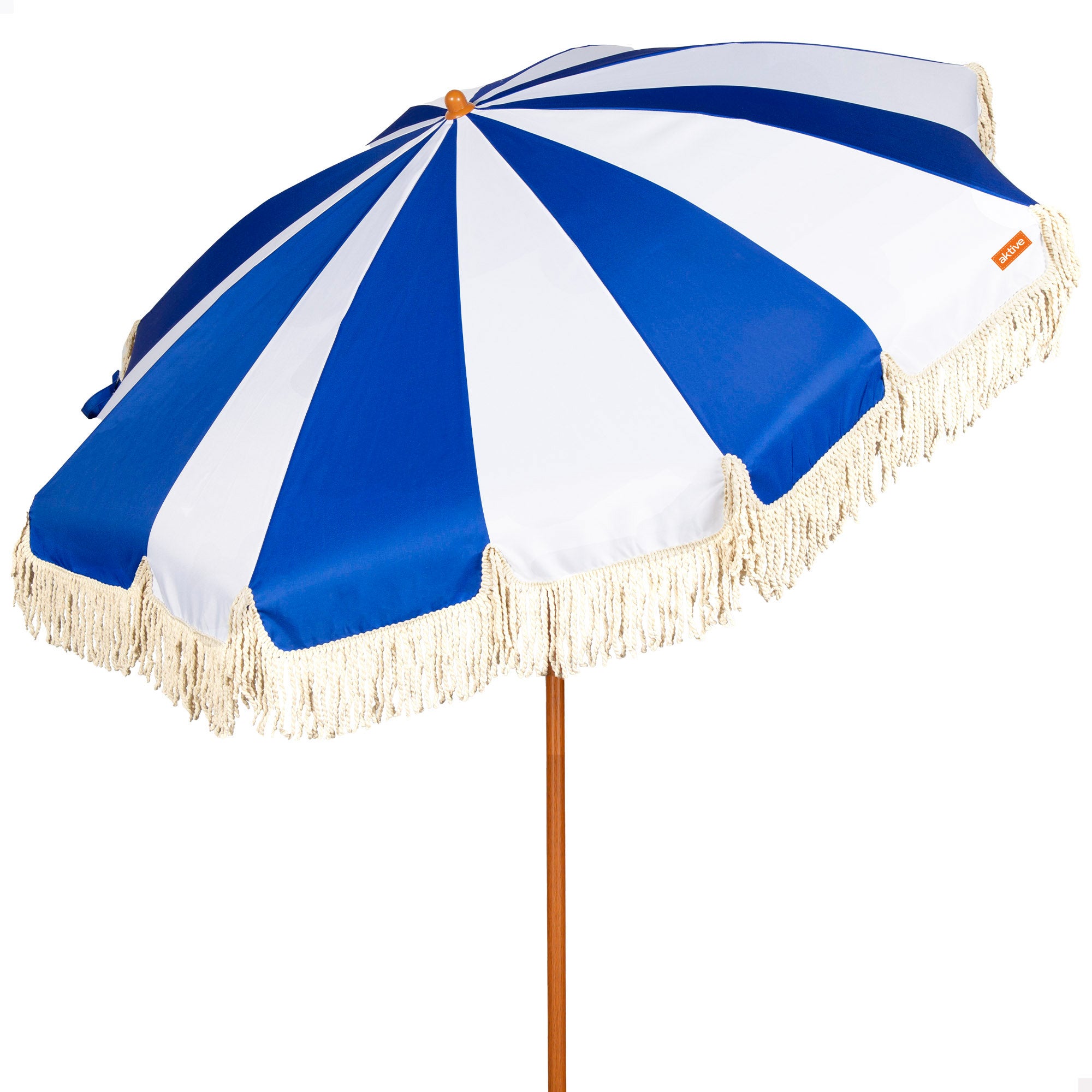 Aktive sombrilla de playa 8 varillas 200 cm diseño marinero con flecos