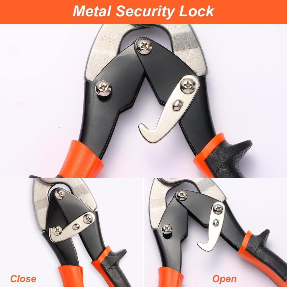 Cesoie per lamiera tipo aviazione da 250 mm, taglio dritto lungo, cesoie per metallo, con meccanismo di bloccaggio di sicurezza, per tagliare lamiera - 4