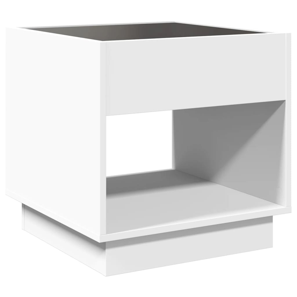 Table de chevet avec LED infini blanc 50 x 50 x 50 cm - 8