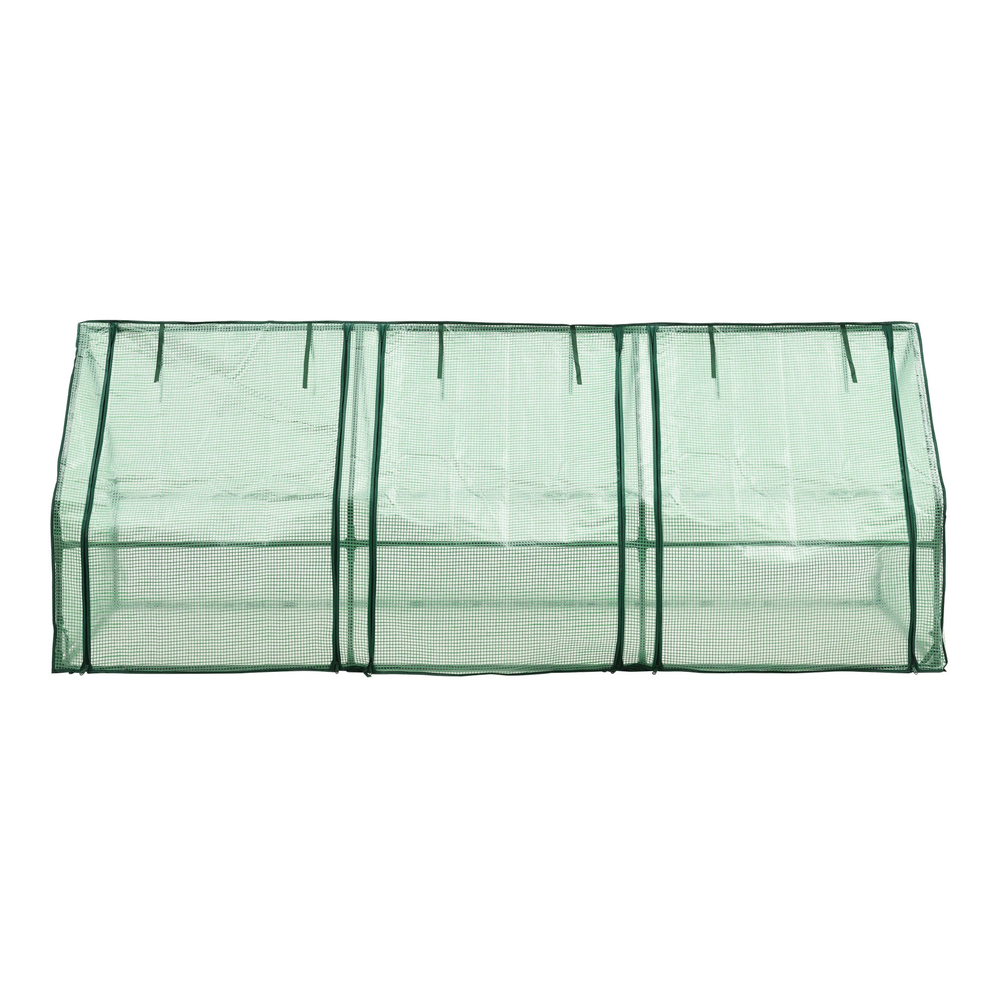 Châssis de jardin Höflein à 3 fenêtres en acier et polyéthylène 240 x 90 x 90 cm vert [en.casa] - 5