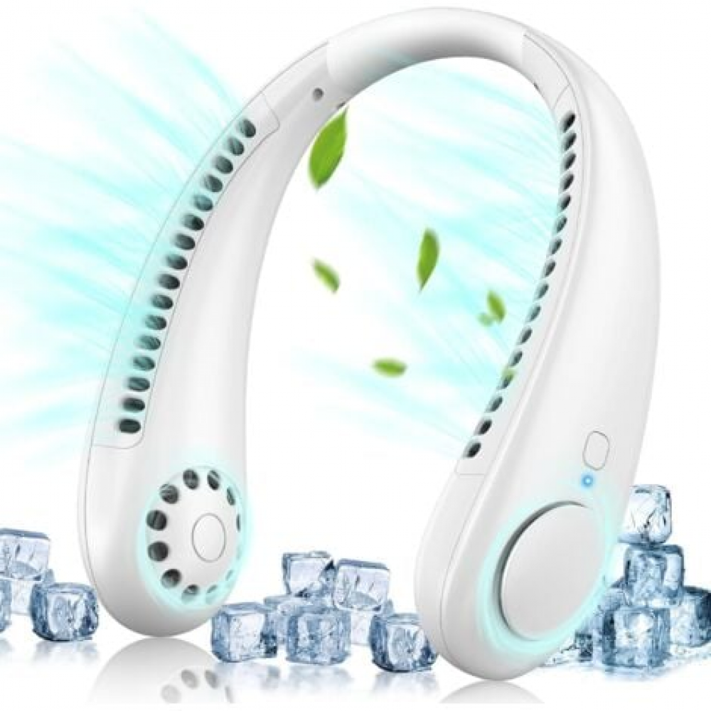 Wentylator na szyję, przenośny wentylator bezłopatkowy 360°, 3 prędkości, ładowany przez USB, cichy, osobisty wentylator na szyję do biura, domu i pod