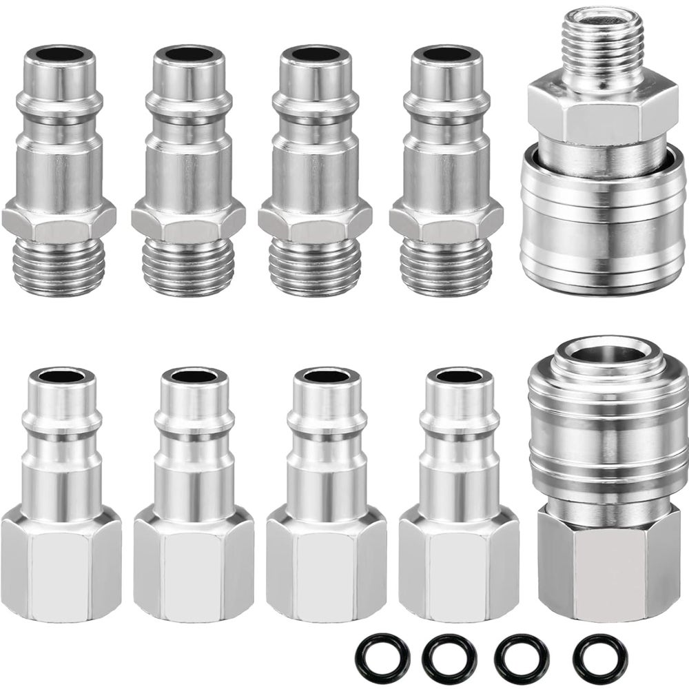 Szybkozłączka Pneumatyczna do Sprężonego Powietrza 1/4" EU, 10 sztuk