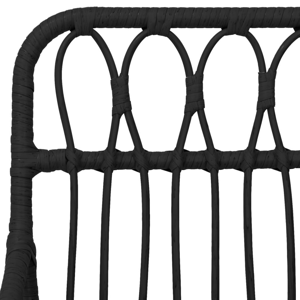 Ensemble à manger de jardin 5 pcs | Salon de jardin Noir Résine tressée - 6