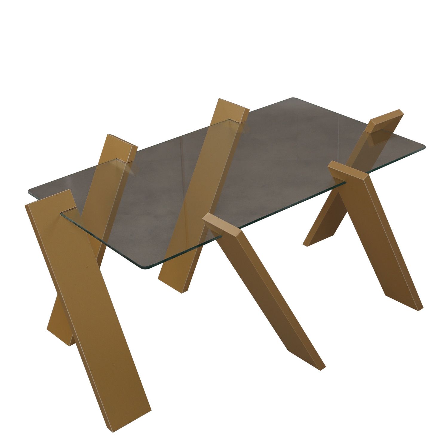 Table basse rectangle Perspicuus Bois Jaune et Verre Transparent ...