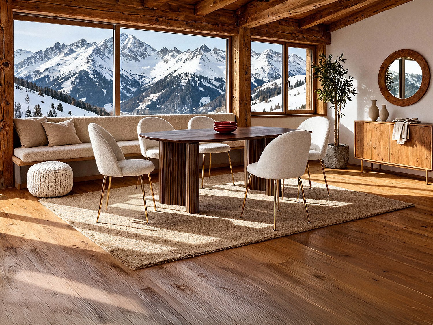 Zestaw 2 krzeseł – tkanina typu boucle i metal w kolorze złotym – kolor biały – MELBOURNE