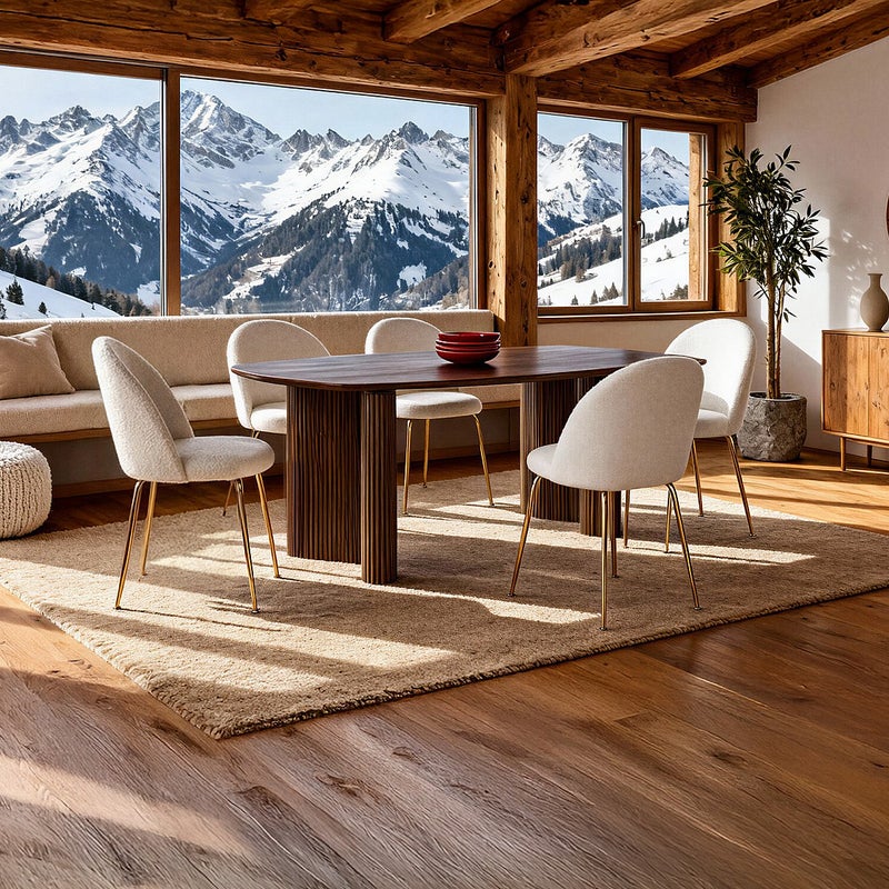 Zestaw 2 krzeseł – tkanina typu boucle i metal w kolorze złotym – kolor biały – MELBOURNE