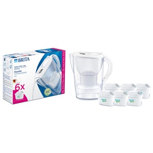 Caraffa Filtrante Brita Aluna 2.4L Bianca - Con Filtro Maxtra+ Per Acqua Più Pura E Senza Calcare