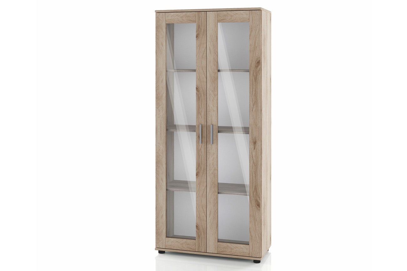 Vetrinetta Espositiva In Vetro Temperato | 3 Piani Con LED | Ante Con Serratura, 42x36x125 Cm | Bianca - Foto 5