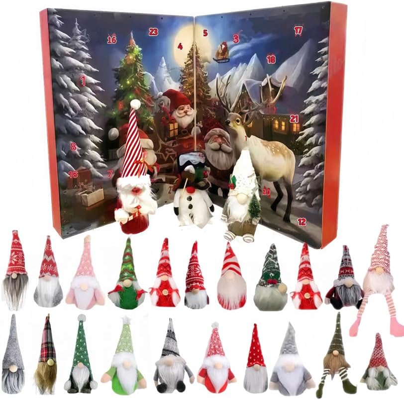 Calendrier de l'Avent lumineux Maison du Père Noël Gris