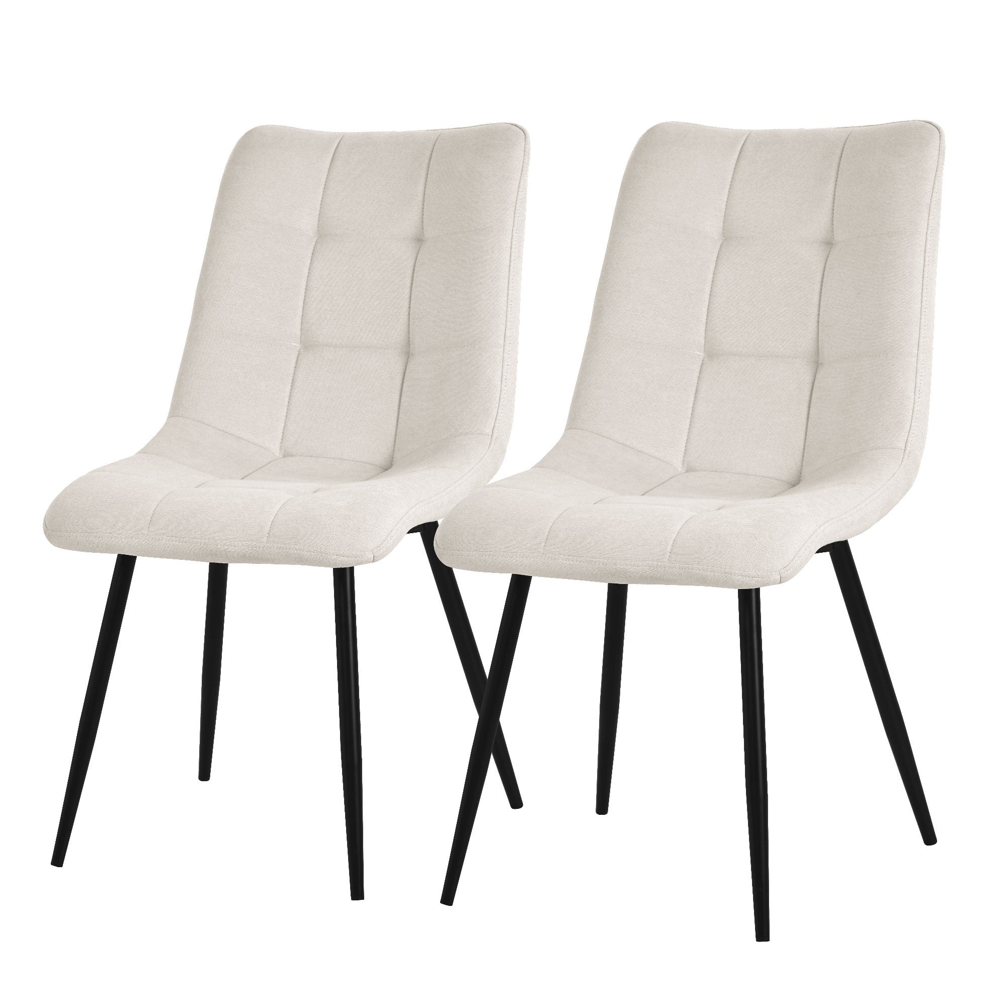 Zestaw 2 krzeseł do jadalni kuchenne do salonu Krzesło tapicerowane Beżowy