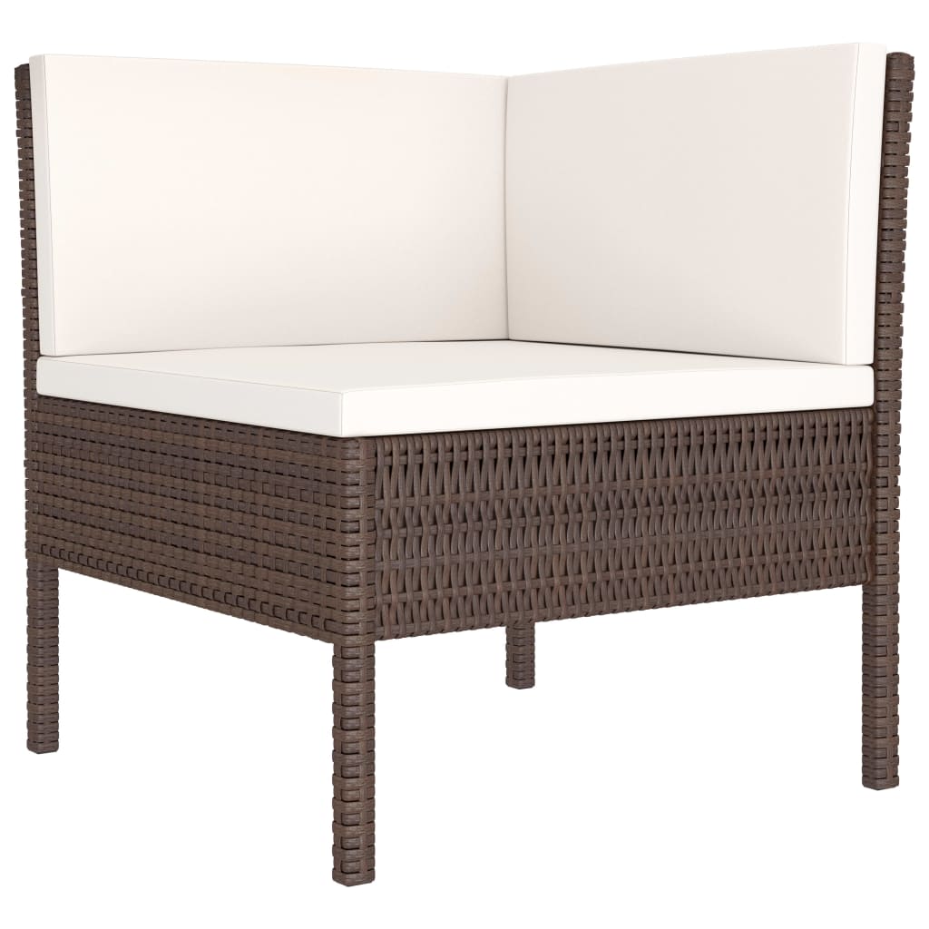 Maison Exclusive - Set Divani da Giardino 2 pz con Cuscini in Polyrattan Marrone - 3