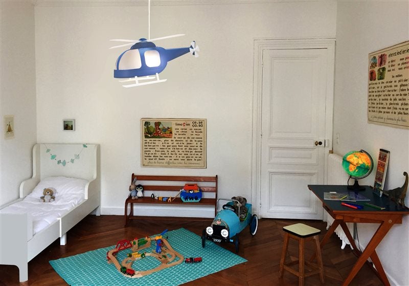 Lampe suspension enfant HÉLICOPTÈRE - R&M Coudert - bleu - 2