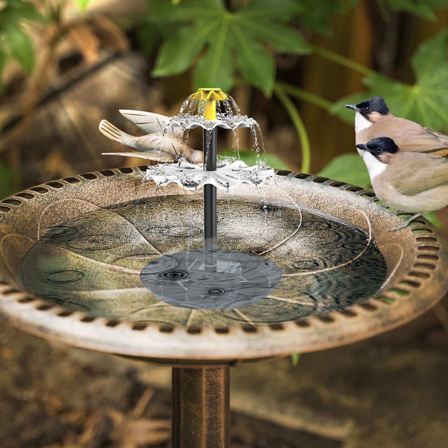 Fontaine solaire, pompe solaire pour bassin, pompe à eau solaire, fontaine flottante, pompe pour jardin, jeux d'eau, bain d'oiseaux - 8