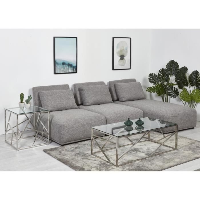 Table basse en verre - Pieds metal - L 120 x P 60 x H 40 - ISLAND - 3