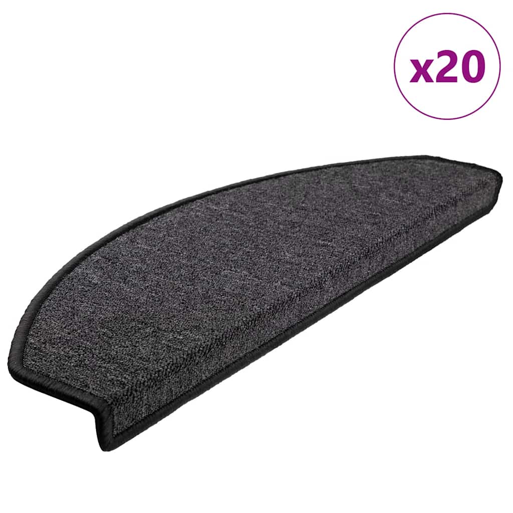 Tapis d'escalier 20 pcs | Paillasson d'escalier | Tapis de marche anthracite 65x24x4 cm CFW865690 - 2