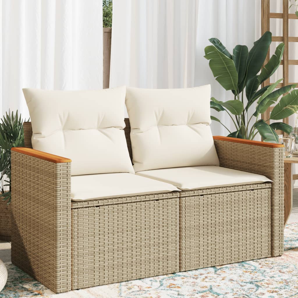 Maison Exclusive Divano da Giardino con Cuscini a Posti Beige