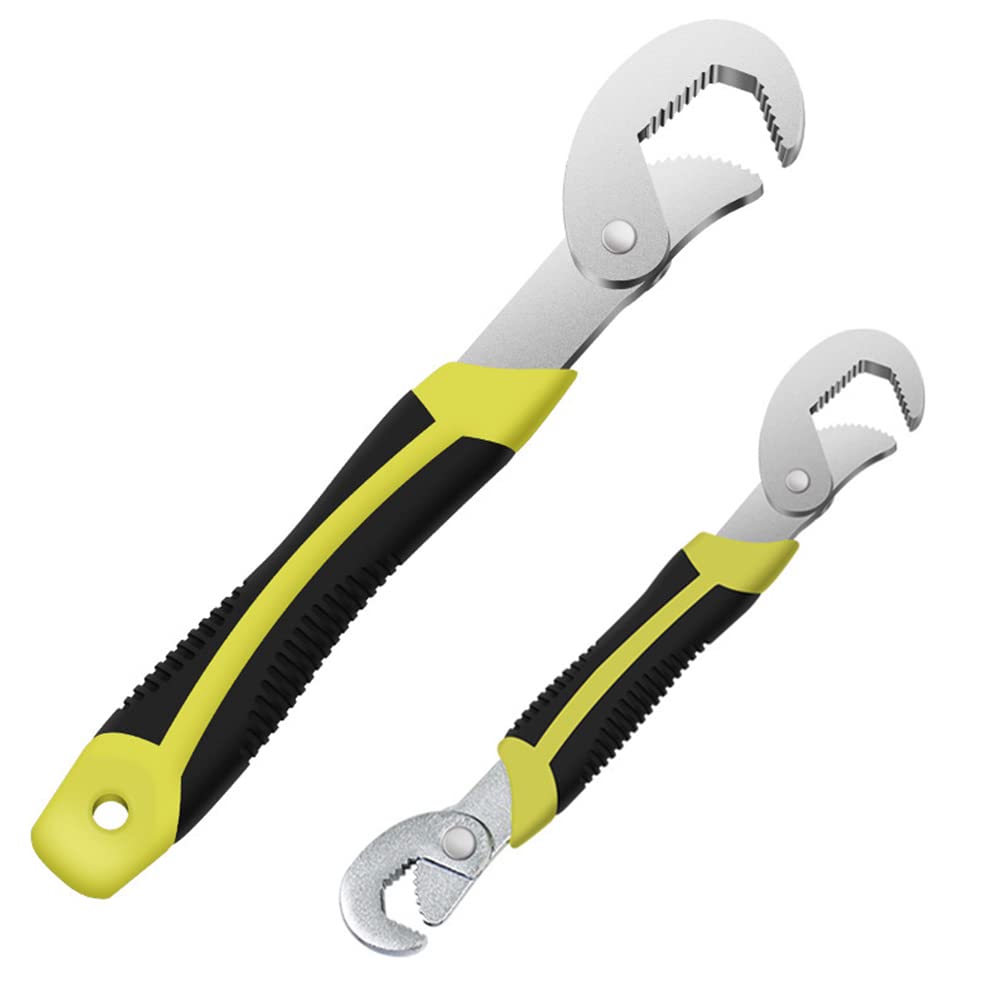 2 Clés Réglables Universelles QWORK - Auto-ajustables 22-32 Mm Et 6-22 Mm, Poignée Ergonomique En Caoutchouc