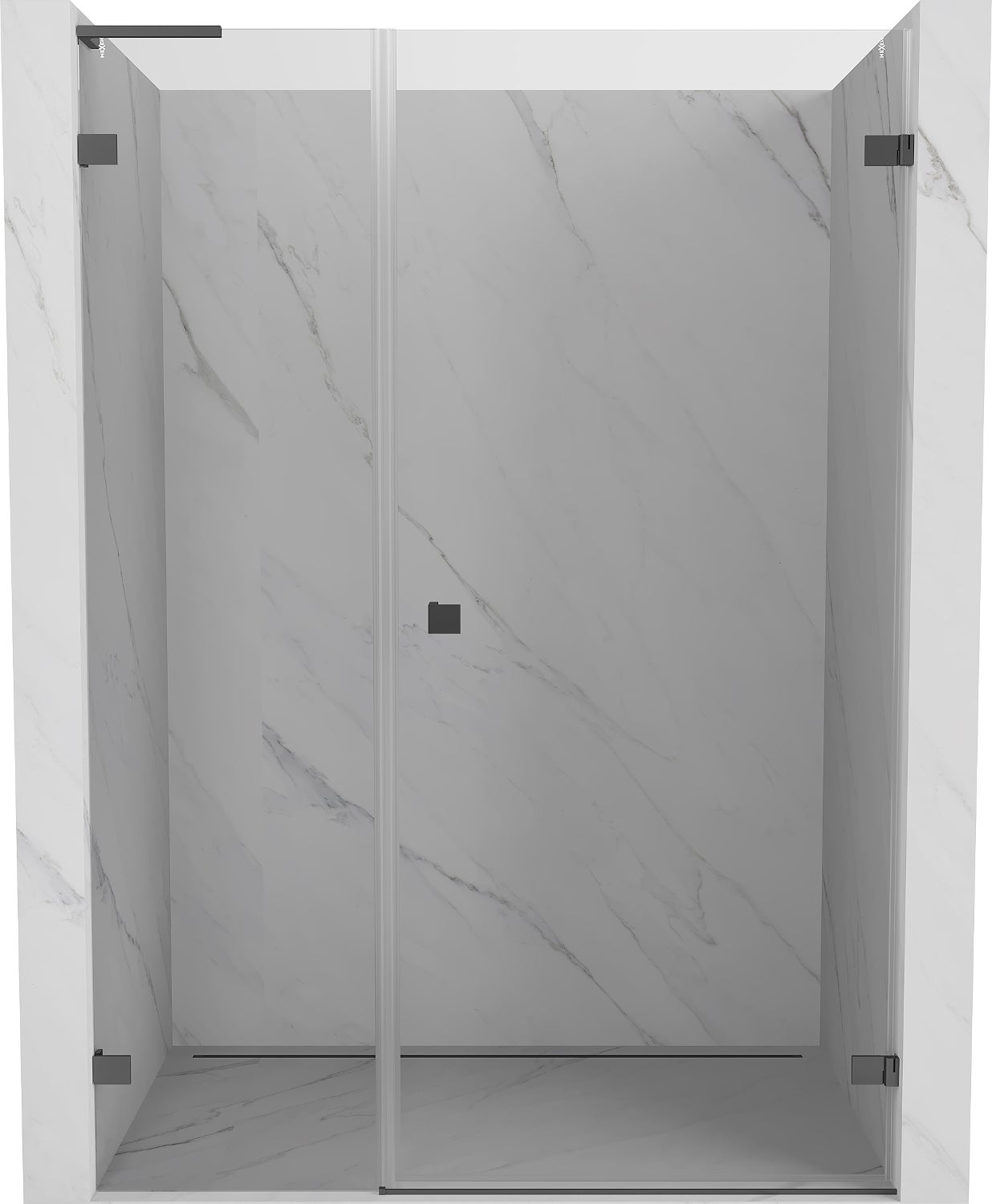 Mexen Lunar-B L drzwi prysznicowe uchylne prawe 140 cm, transparent, gun metal - 832SL-140-050-95-00-P