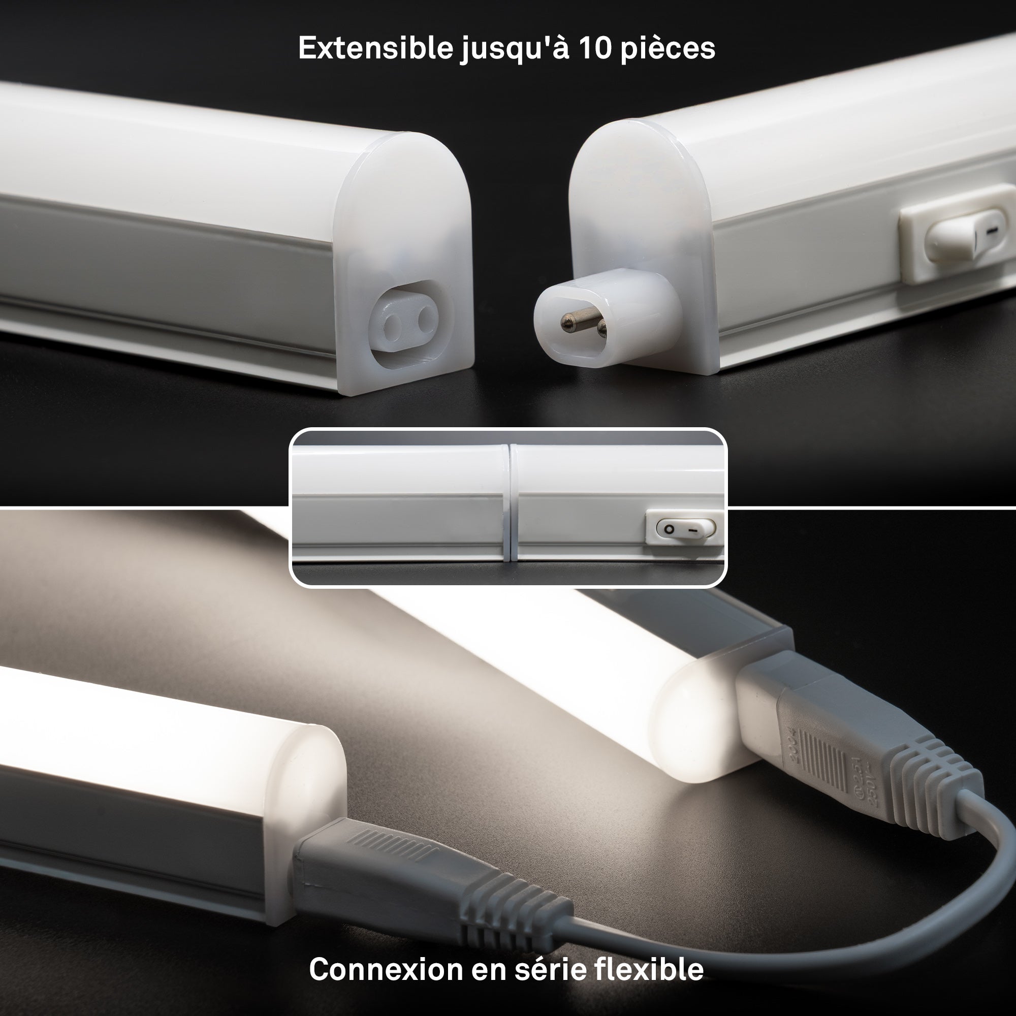 Briloner Leuchten 2379-046 Réglette LED à lumière blanc neutre, idéale pour meubles, placards, cuisine, interrupteur intégré, 4W, 31,3cm - 4