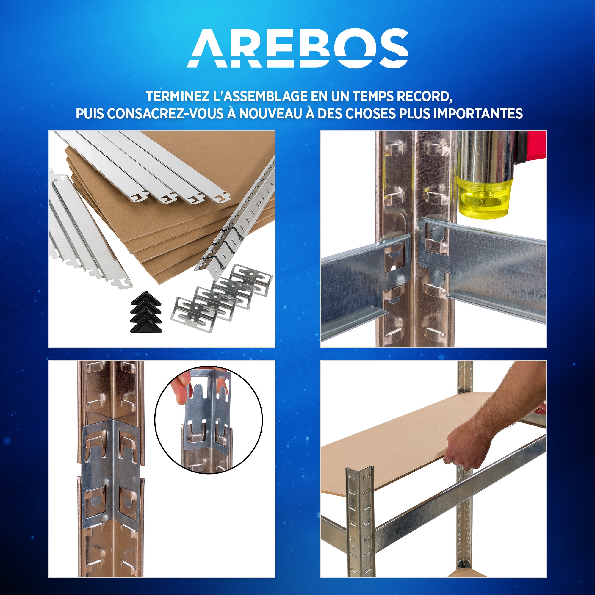 AREBOS Étagère Charge Lourde 875 kg Capacité Totale 200x90x60 cm 5 étagères - 5