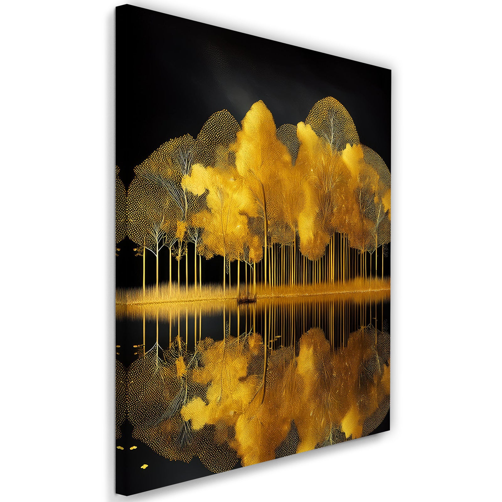 Obraz na płótnie, Złote Drzewa Glamour Pejzaż 80x120