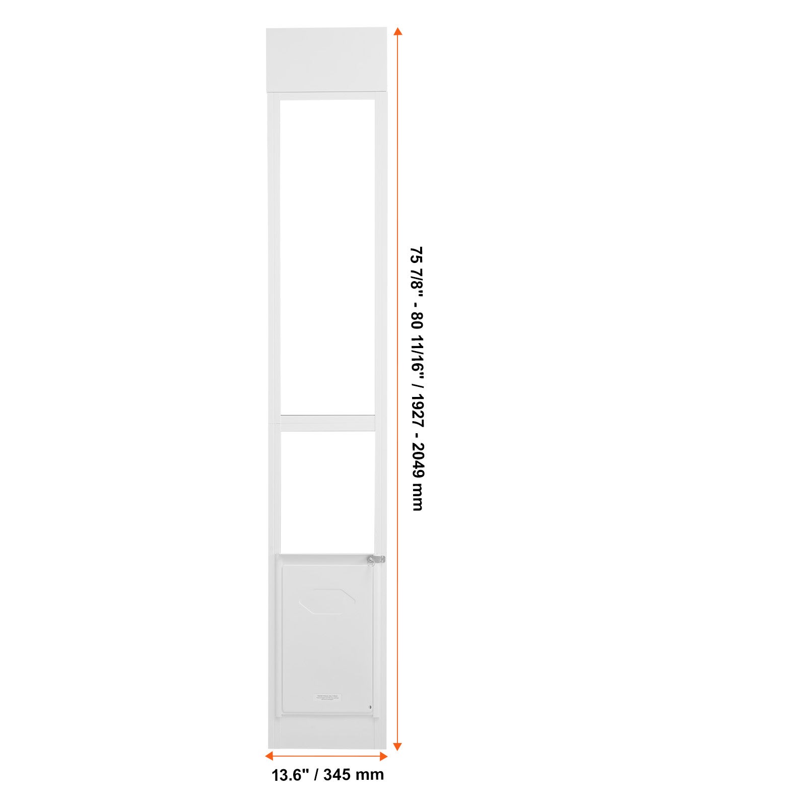 Porta para cães SucceBuy para porta de correr em vidro, altura ajustável de 75 7/8 pol. a 80 11/16 pol., estrutura em alumínio e vidro temperado - 2