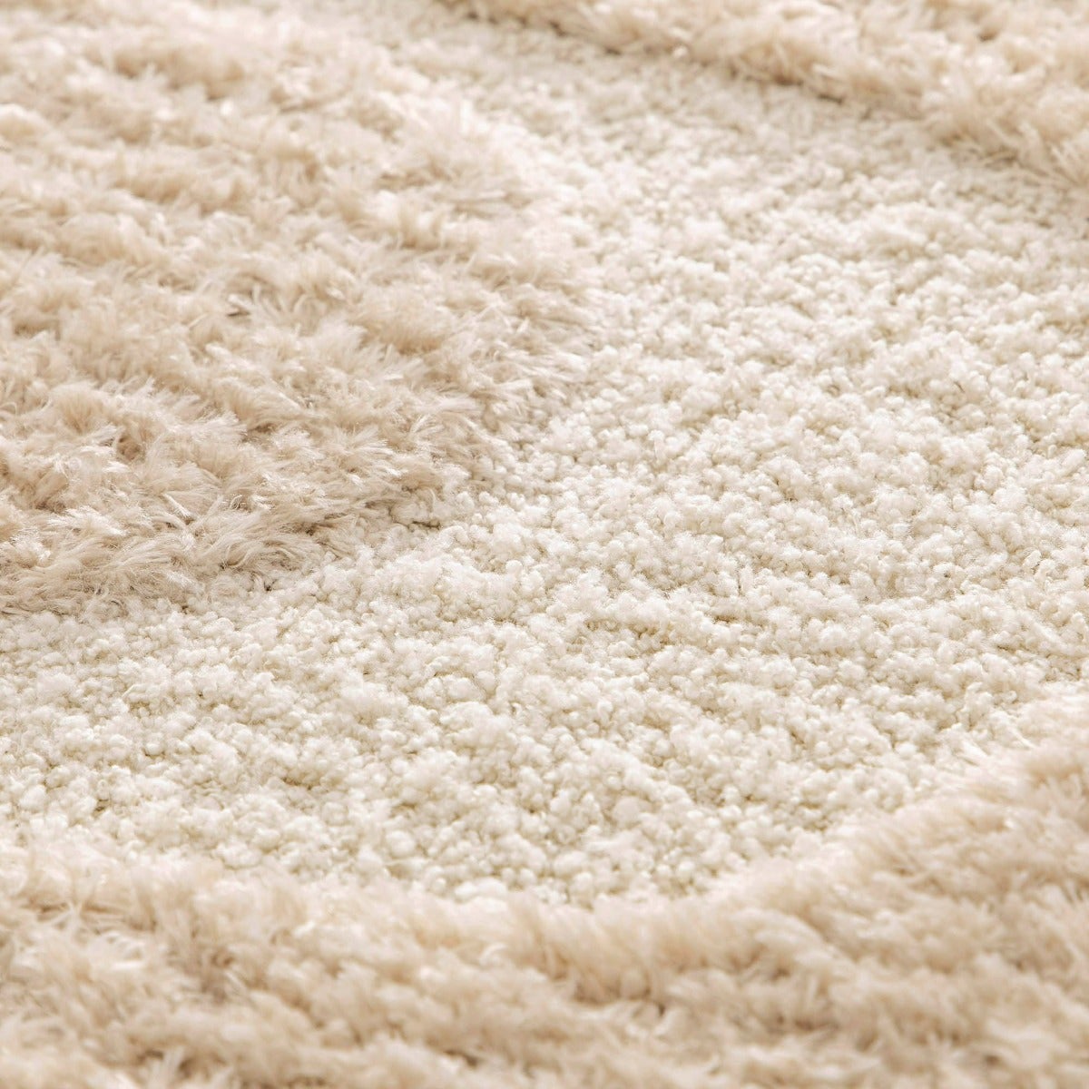 Tappeto shaggy morbido a rilievo geometrico beige 160x230 - 6