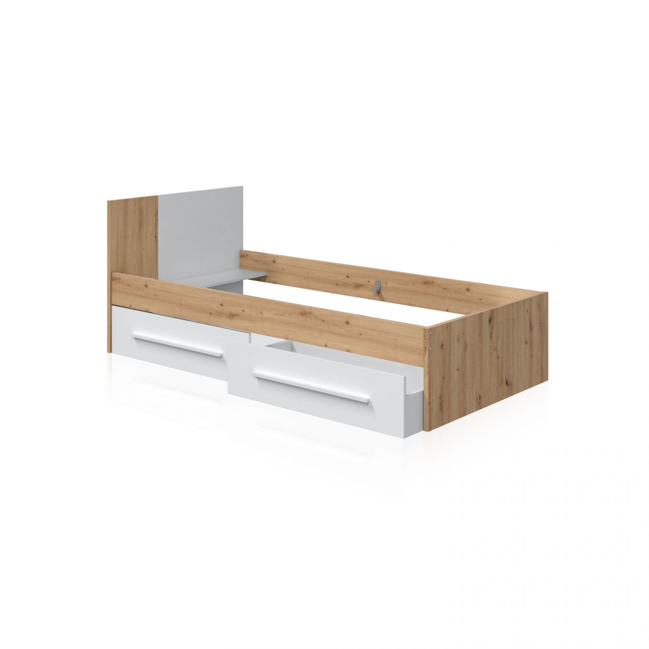Duehome  Cama Dess Artik ( Mate), Roble Nodi 196 X 77 X 87 Cm Blanco , Leroy Merlin