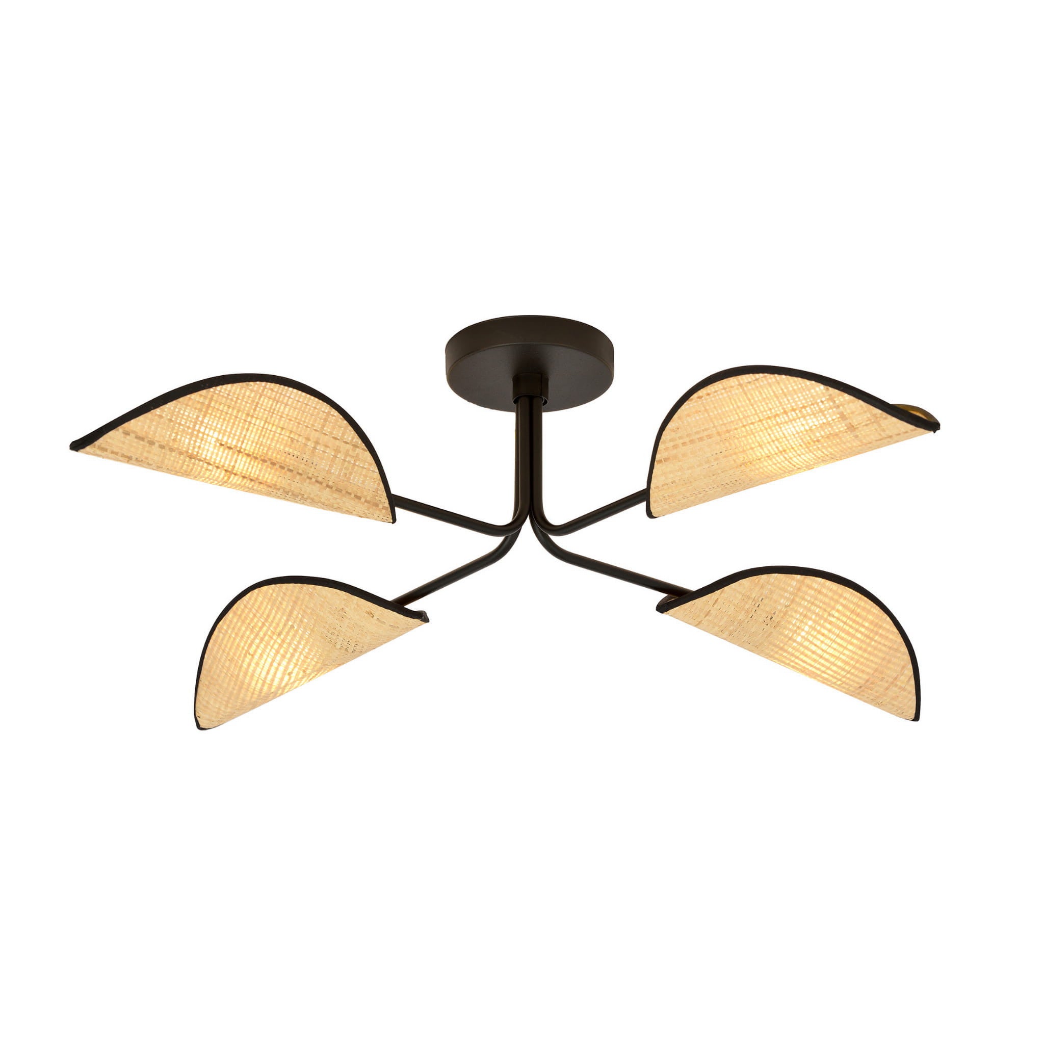 Lampa sufitowa GOMEZ czarno-brązowa 4xE14x10W wiklina / rattan / słoma wym:20x87x87cm IP20 Emibig