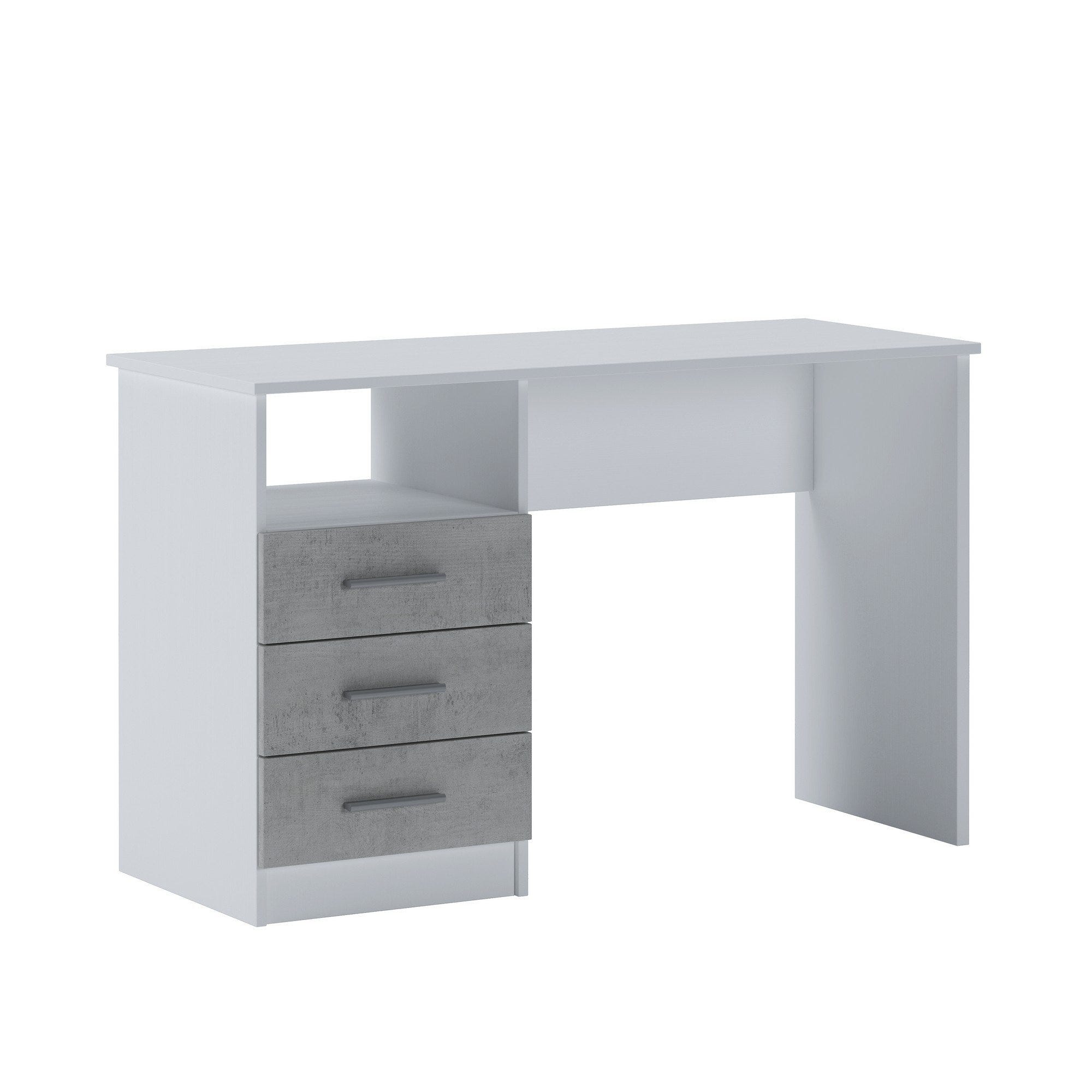 Scrivania Mobile Per PC VidaXL 100x50x76 Cm Grigio Cemento - Con Armadio Integrato, In Truciolato