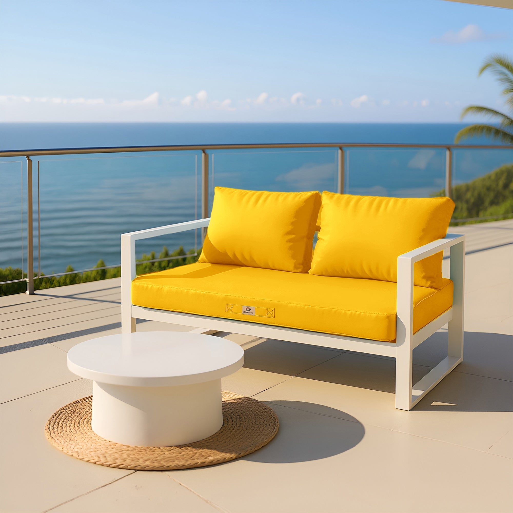 Coussins pour salon de jardin déhoussable 100x50cm Jaune - 2