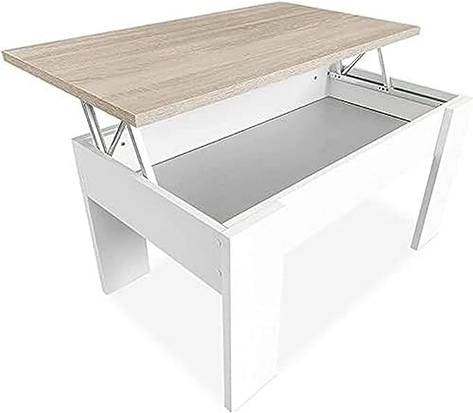 Table Basse En Bois Massif Marron - 130 X 48 Cm (pliée 91 X 48) - Hauteur 52,5 Cm