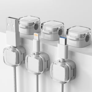 aceyoon 12 Pezzi Clip per Cavi Magnetici, Organizer Cavi Scrivania Fermacavi Adesivi Gestione Cavi per Comodino, Cavi di Ricarica, HDMI, USB, Cavo Audio(7mm, Nero