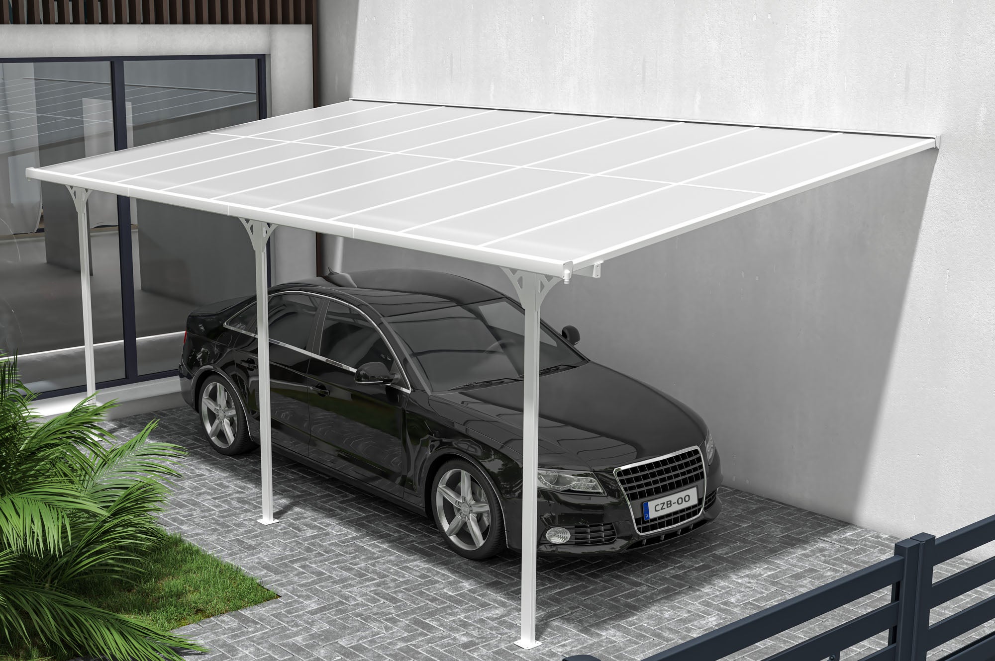 Pergola adossée Blanc en Aluminium 16.5 m² - 10