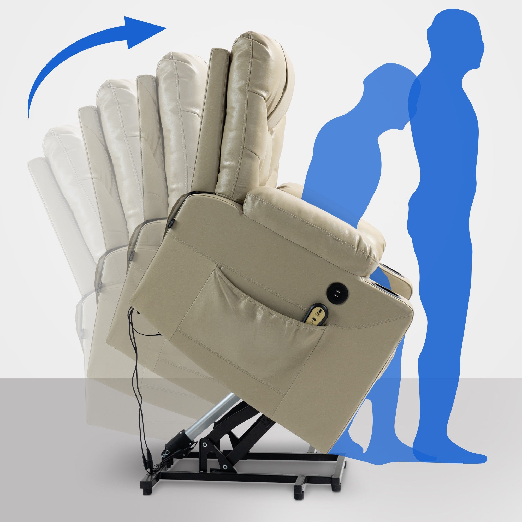 Poltrona Andover Finta pelle|crema - 4