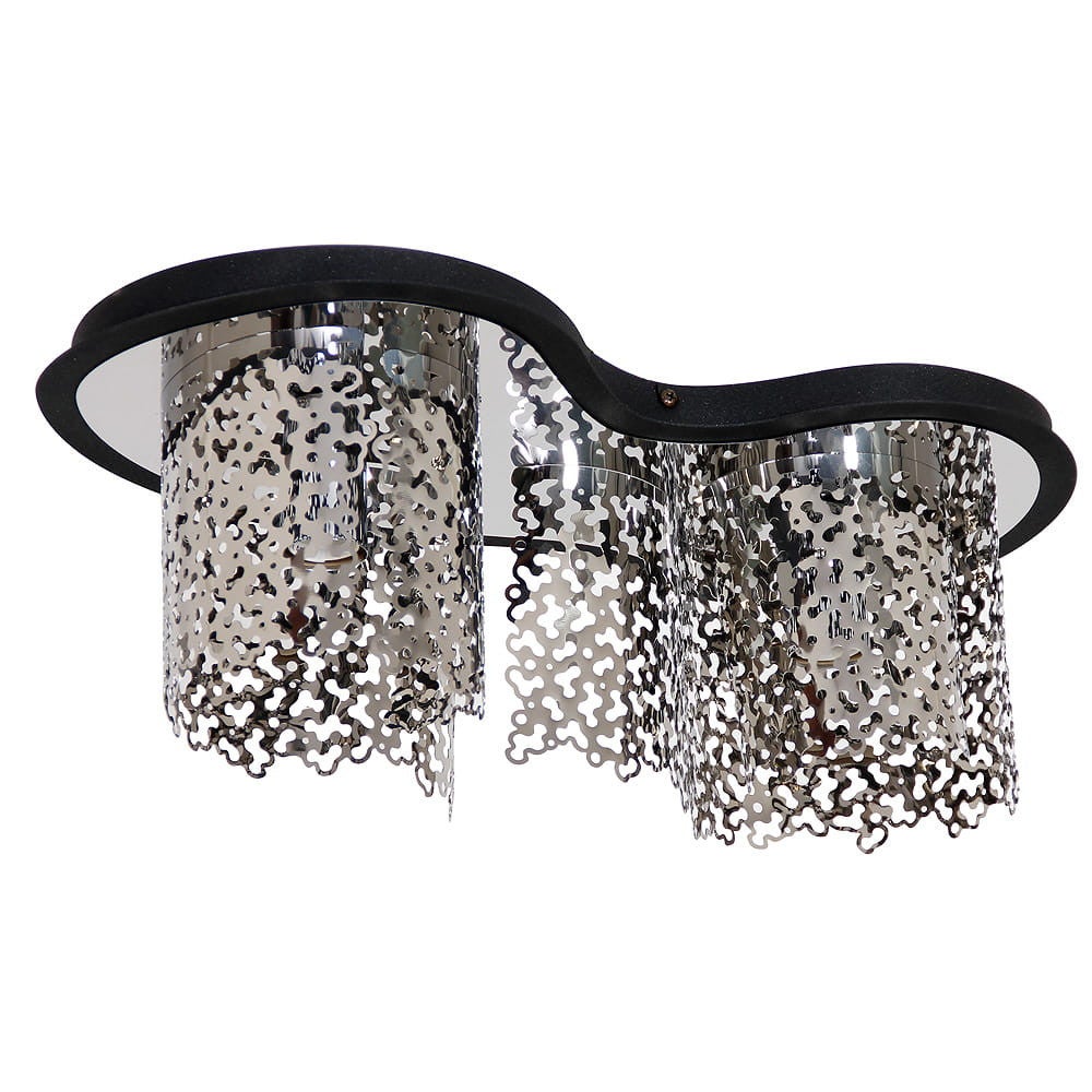 Lampa sufitowa wisząca Sokeri czarno-srebrna 2xE27x60W wym: 16 x 46 x 18 cm metal Aldex