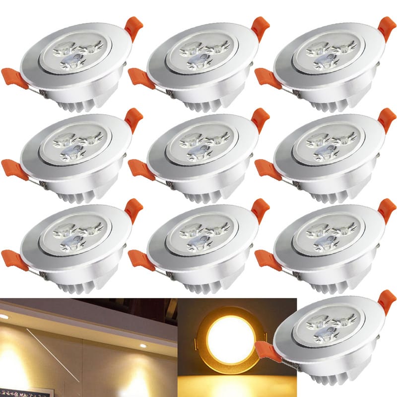 10x build -in LED Spot Set all'inizio Spot per IP44 3W A ++ 230 V White ...