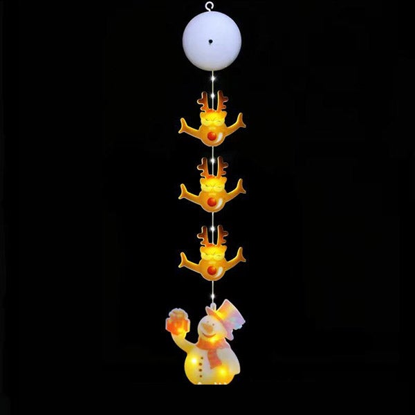 10 sztuk Świątecznych lampek w kształcie renifera, bałwana, 55 cm, lampki na przyssawkę do okna, 55 cm, 8 trybów