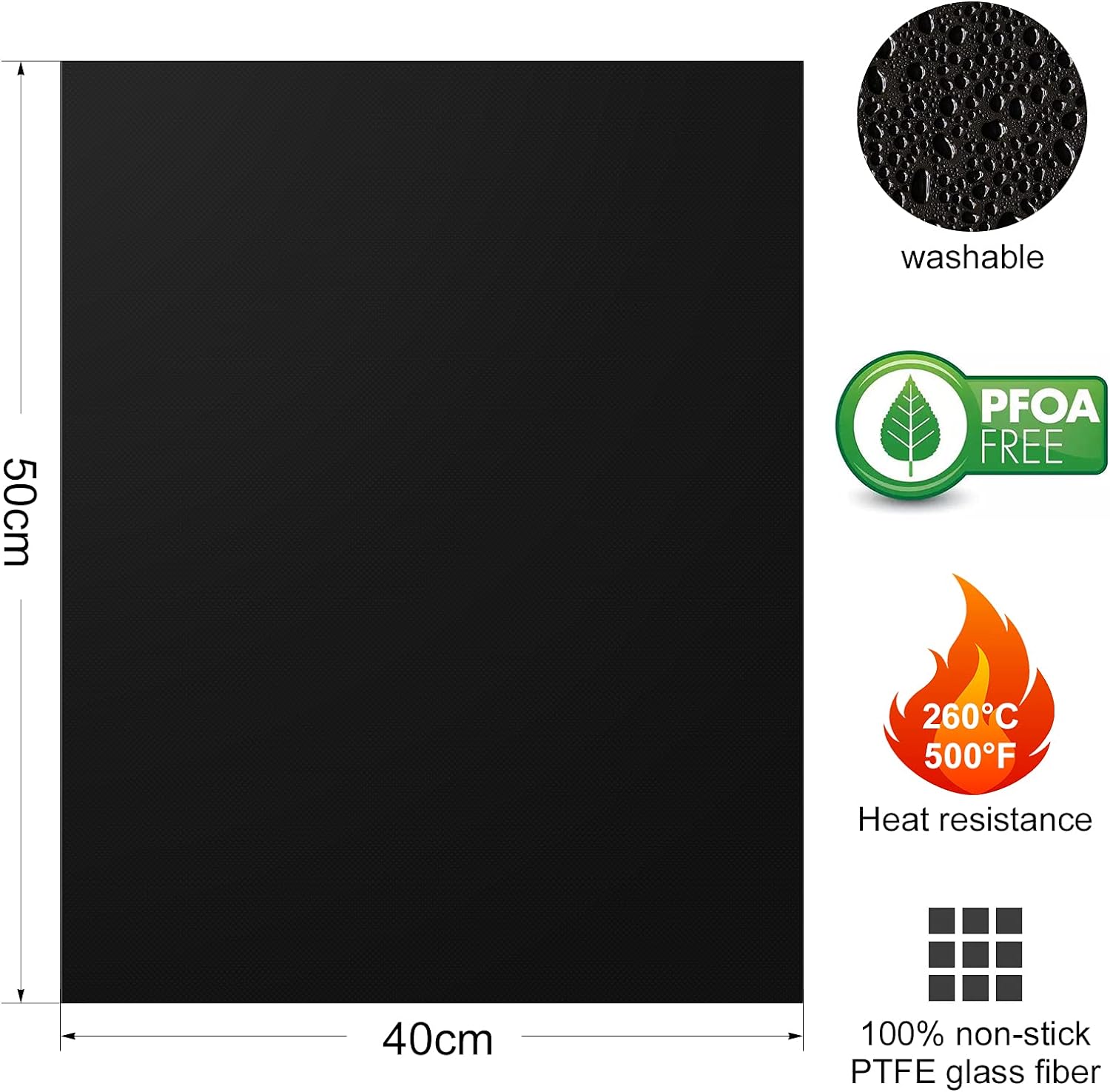 Tapis De Cuisson, Set De 5 Tapis De Cuisson Pour Barbecue Et Four- 40cm