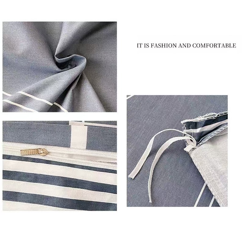 Housse de couette 220 x 240 cm Motif Rubik's Cube gris, parure de lit avec linge de lit et 2 taies d'oreiller avec fermeture éclair - 5