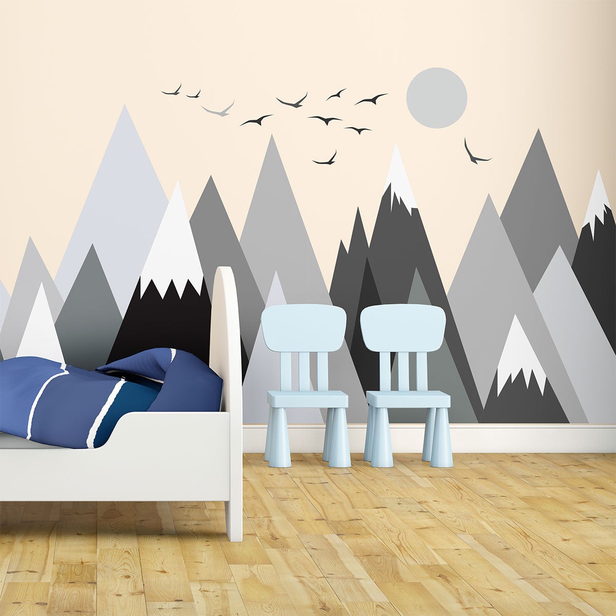 Adesivo bambino di montagna scandinavo rebeka - Sticker adesivo - adesivi murali - 90x135cm - 3