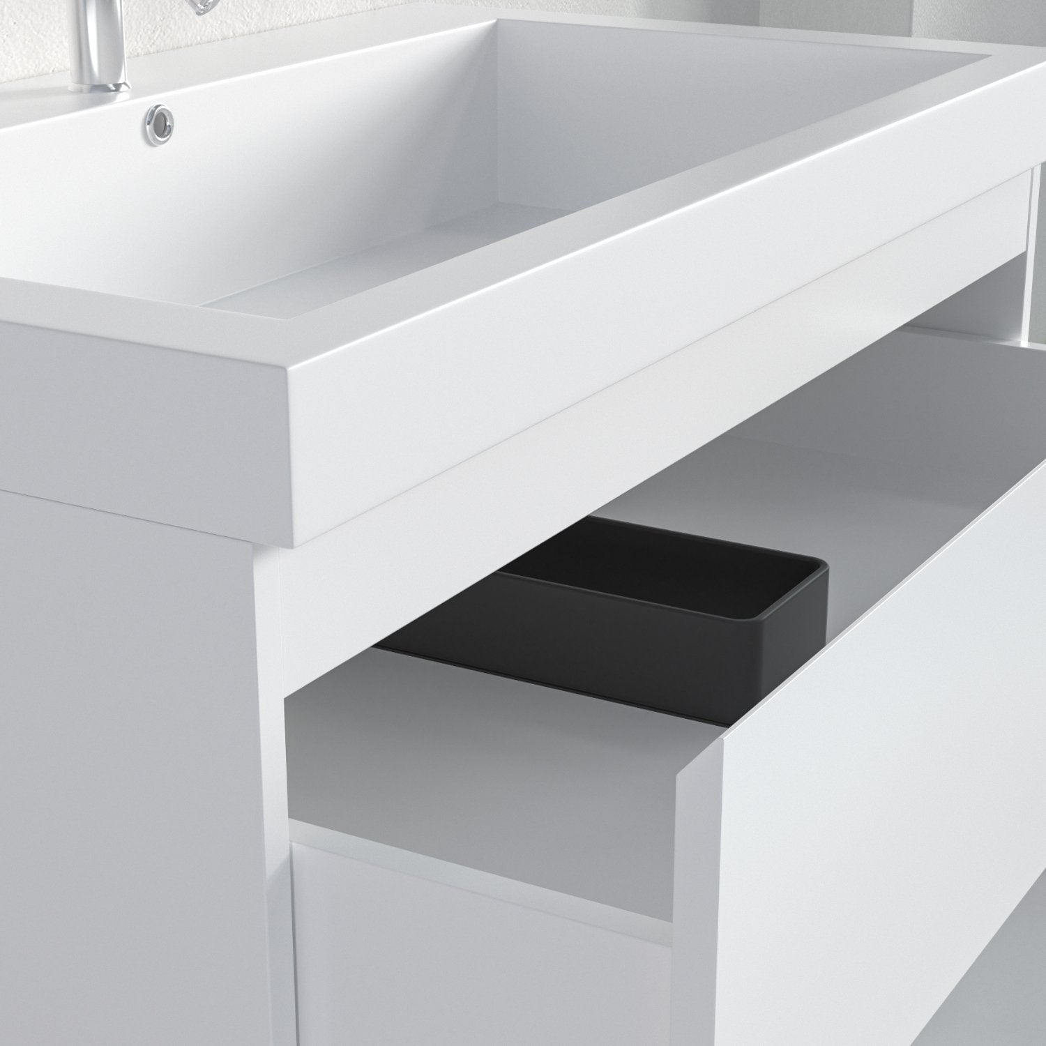 LOMAZOO meuble de salle de bain Monaco blanc brillant - 80cm - 8