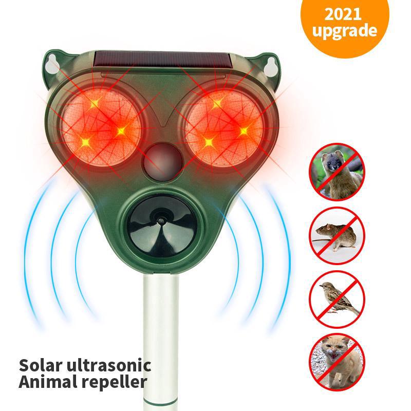 Ultradźwiękowy odstraszacz kotów do użytku zewnętrznego, wodoodporny, odstraszacz psów, ładowany energią słoneczną, ładowanie USB, zapobiega