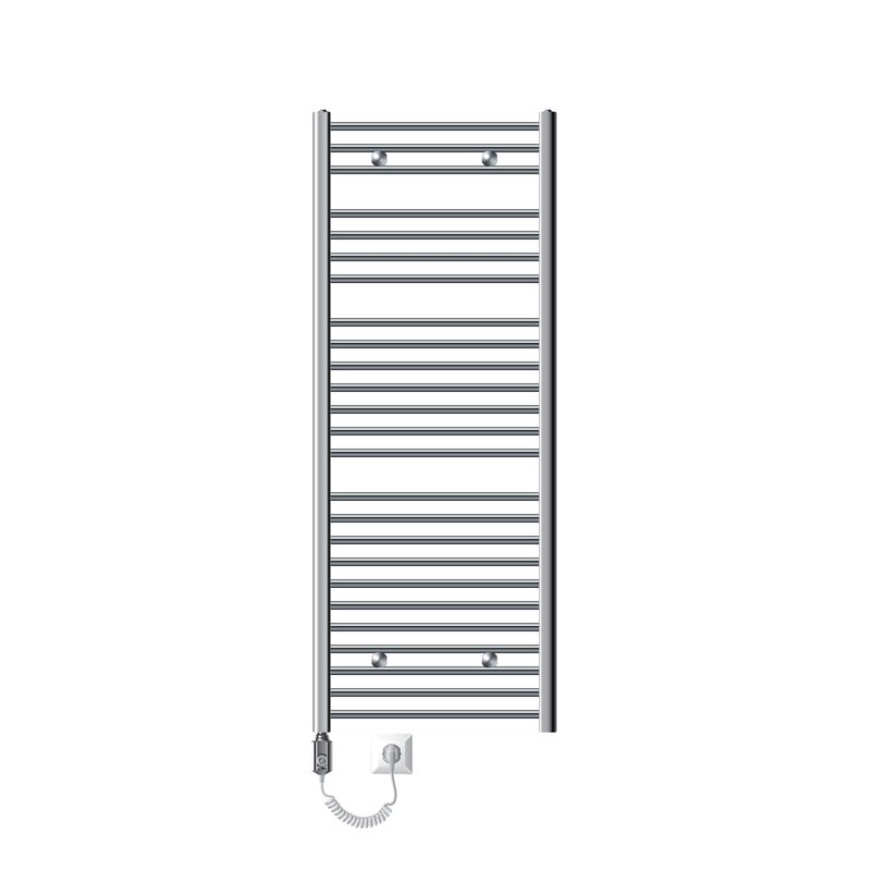 LuxeBath Elektryczny grzejnik lazienkowy Sahara 600x1500 mm Chrome Proste podlaczenie boczne i pret grzejny 900W z termostatem i wyswietlaczem