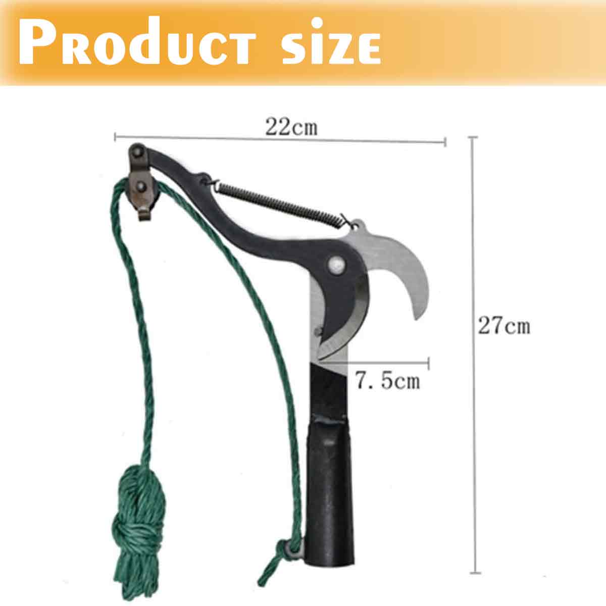 FANMITRK Sécateur long manche avec corde et poulie, lame affûtée pour tailler branches hautes et récolter fruits - 4